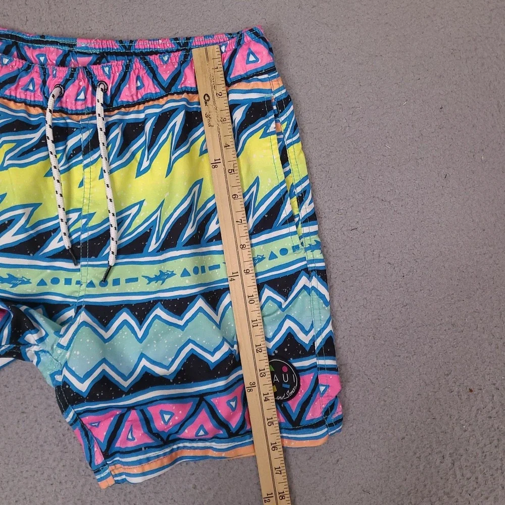 Maui And Sons Swim Trunks Men Medium Colorful Tribal Lined Bathing Suit 29 Waist